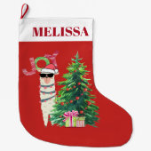 ラカッコいいマ |クリスマスツリーとプレゼント ラージクリスマスストッキング (正面)