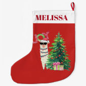 ラカッコいいマ |クリスマスツリーとプレゼント ラージクリスマスストッキング (裏面)