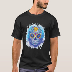 ラカトリナデザインタトゥーマスクシュガースカルウォータコール Tシャツ