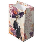 ラカトリーナスケルトンレディーデーの死んだデコデッページ ミディアムペーパーバッグ (正面アングル)