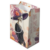 ラカトリーナスケルトンレディーデーの死んだデコデッページ ミディアムペーパーバッグ (裏面アングル)