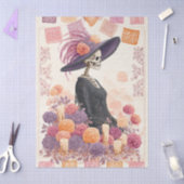 ラカトリーナスケルトンレディーデーの死んだデコデッページ 薄葉紙 (クラフト)