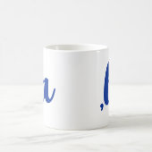 ,ラカマラコンマ発音ブルー文字 コーヒーマグカップ (中央)