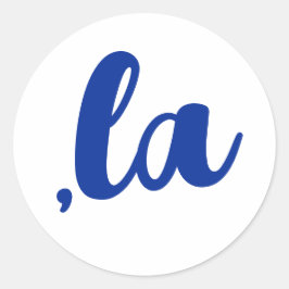 ，ラカマラコンマ発音ブルー文字 ラウンドシール