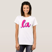 ，ラカマラコンマ発音ホットピンク文字w影 tシャツ (正面フル)