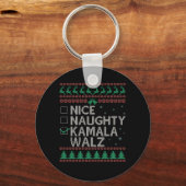 ラカマラハリス醜いクリスマスセーターの選挙 キーホルダー (正面)