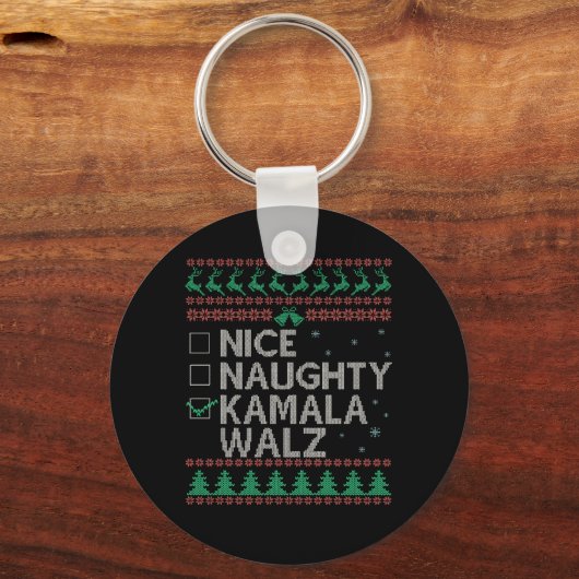 ラカマラハリス醜いクリスマスセーターの選挙 キーホルダー (正面)