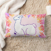 ラカラフルマと葉 |名前をカスタムする ランバークッション (ブランケット)