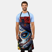 ラカラベラカトリナハロウィーンデーオブザデッド エプロン (着用した状態)