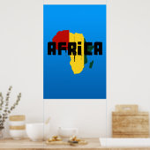 ラガアフリカレゲエスタイルの地図 ポスター (キッチン)