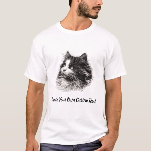 ラガマフィン 猫 オリジナルテキスト作成 Tシャツ (正面)