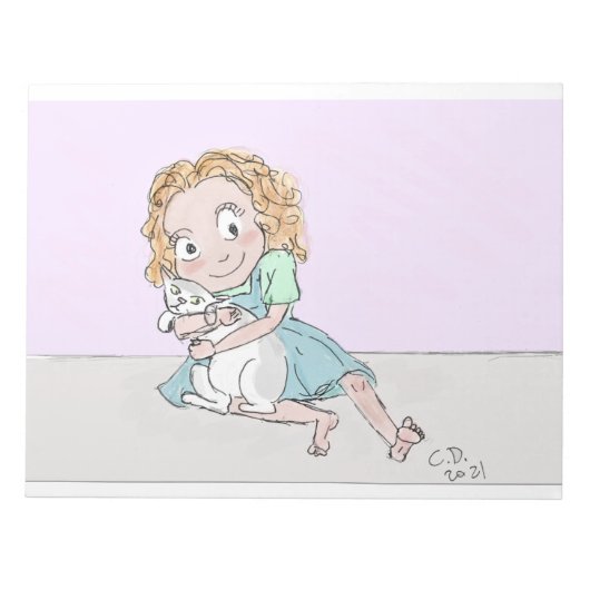 ラガムフフィンブロンドテール&トット ノートパッド (正面)