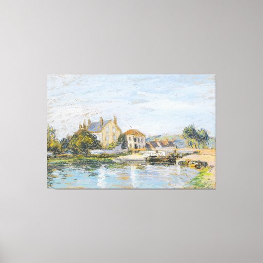 ラガロンヌシスルの錠の端にある家 キャンバスプリント (正面)