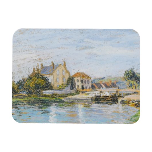 ラガロンヌシスルの錠の端にある家 マグネット (横)