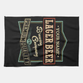 ラガーパーソナライズされたビールブルーイングCoラベルバーパブ キッチンタオル (横)