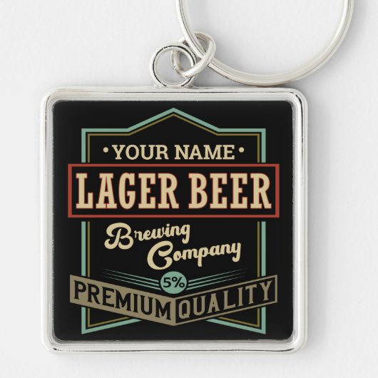 ラガーパーソナライズされたビールブルーイングCoラベルバーパブ キーホルダー (正面)