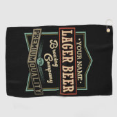 ラガーパーソナライズされたビールブルーイングCoラベルバーパブ ゴルフタオル (横)