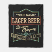 ラガーパーソナライズされたビールブルーイングCoラベルバーパブ フリースブランケット (正面)