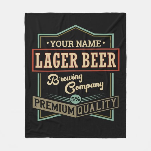 ラガーパーソナライズされたビールブルーイングCoラベルバーパブ フリースブランケット (正面)