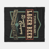 ラガーパーソナライズされたビールブルーイングCoラベルバーパブ フリースブランケット (正面(横))