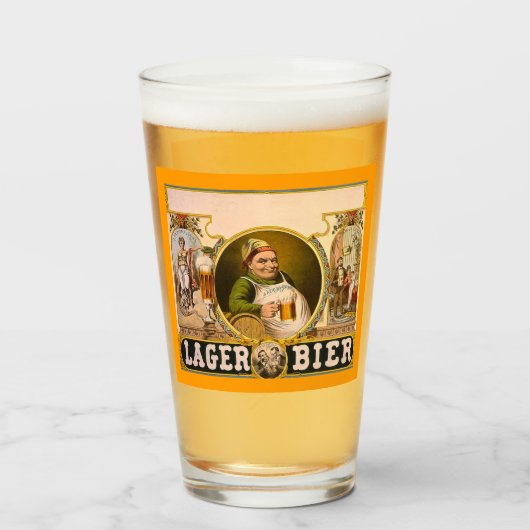 ラガー・ビア健康な飲み物！ヴィンテージ広告 タンブラーグラス (ドリンク正面)