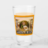ラガー・ビア健康な飲み物！ヴィンテージ広告 タンブラーグラス (正面)