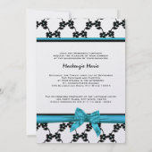 ラキンセアニェラ花とリボンブルー 招待状 (裏面)