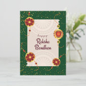 ラキー&ラクシャ・バンドハンの願いを伴うダークグリーン サンキューカード (スタンド正面)