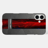 ラギッドレッドネーム抽象テクスチャー Case-Mate iPhoneケース (裏面 (横))