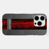ラギッドレッドネーム抽象テクスチャー Case-Mate iPhoneケース (裏面 (横))