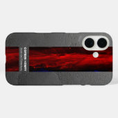 ラギッドレッドネーム抽象テクスチャー Case-Mate iPhoneケース (裏面 (横))