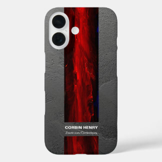 ラギッドレッドネーム抽象テクスチャー iPhone 16ケース