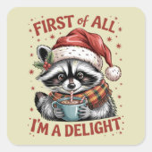 ラクおもしろいーンが最初に私は喜びのクリスマスである スクエアシール (正面)