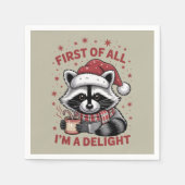 ラクおもしろいーンが最初に私は喜びのクリスマスである スタンダードカクテルナプキン (正面)