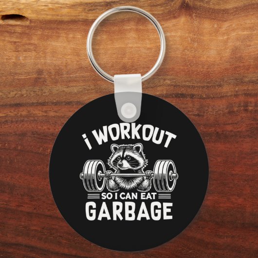 ラクおもしろいーンジムフィットネスIトレーニングだから私はGでき食べる キーホルダー (正面)