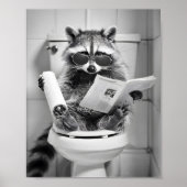 ラクおもしろいーンバスルームユーモアのあるアニマルウォールアート ポスター (正面)