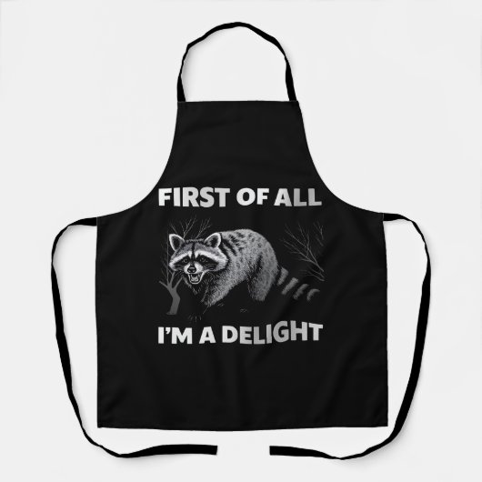ラクおもしろいーン引用文- First of First I'm a Delight エプロン (正面)