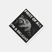 ラクおもしろいーン引用文- First of First I'm a Delight スタンダードカクテルナプキン (角)