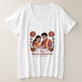 ラクシャ・バンダンの女性用プラスサイズTシャツ プラスサイズTシャツ