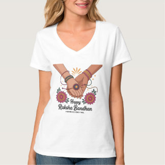 ラクシャ・バンダンの女性用VネックTシャツ Tシャツ