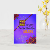 ラクシャ・バンダン折り畳みグリーティングカード カード (黄色い花)