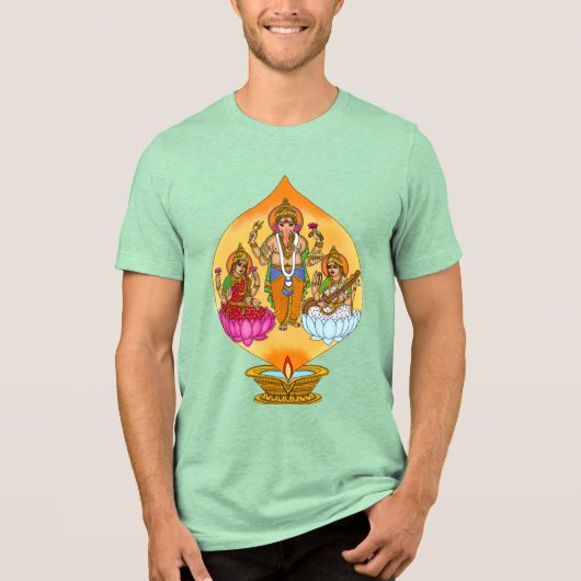 ラクシュミーガネーシャTシャツ トライブレンドTシャツ (正面)