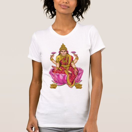ラクシュミー女神のウィメンズTシャツ Tシャツ (正面)