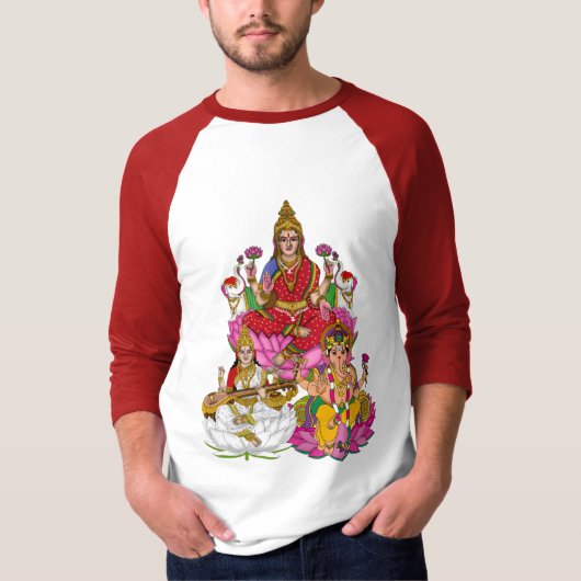 ラクシュミー サラスワティー ガネーシャ Tシャツ (正面)