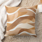 ラクダおよびタンシェードウェーブ クッション (ブランケット)