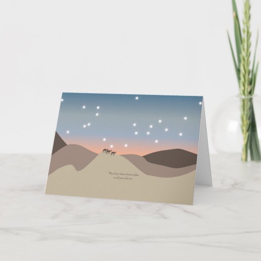 ラクダが付いているクリスマスカード シーズンカード (正面)