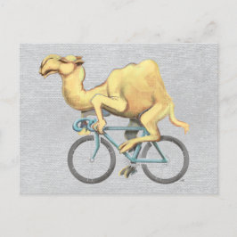 ラクダが自転車に乗る ポストカード