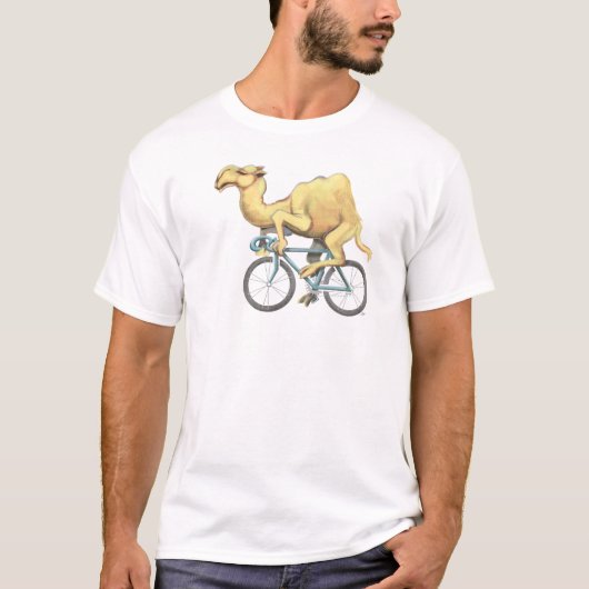 ラクダが自転車に乗る Tシャツ (正面)
