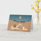 ラクダとコルギのクリスマスカード カード (黄色い花)