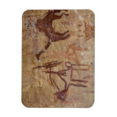 ラクダと共に描かれた古代の岩絵と マグネット (縦)